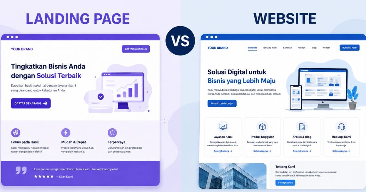 Landing Page vs Website: Mana yang Anda Butuhkan untuk Kampanye Iklan?